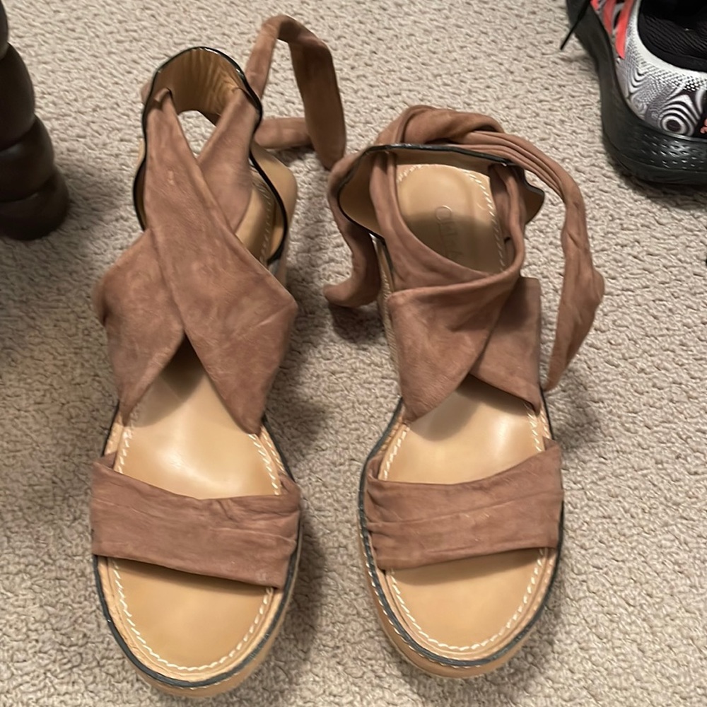 Chloe platform suede wedges 8 1/2